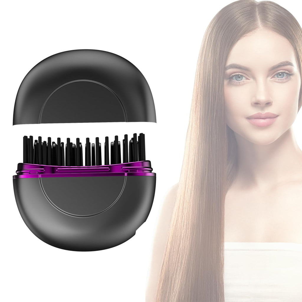 مشط حراري محمول لفرد الشعر – تصميم صغير وآمن للسفر